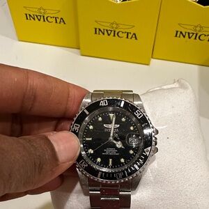 Invicta Black Dial Silver Watch